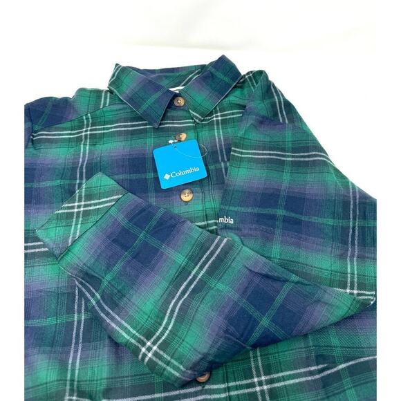Columbia Women's Holly Hideaway Flannel Shirt, Spruce Multi Tartan, Size S - Picture 7 of 7